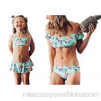 Mommy Me Swimsuit Floral Print Off Shoulder Bikini Tops Panty Set Family Matching Swimwear Bathing Suit B07JNH4XSD